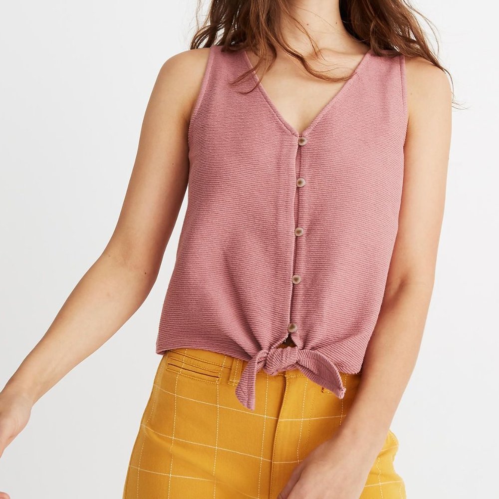 Madewell | Texture and Thread Button Tie Tank Top